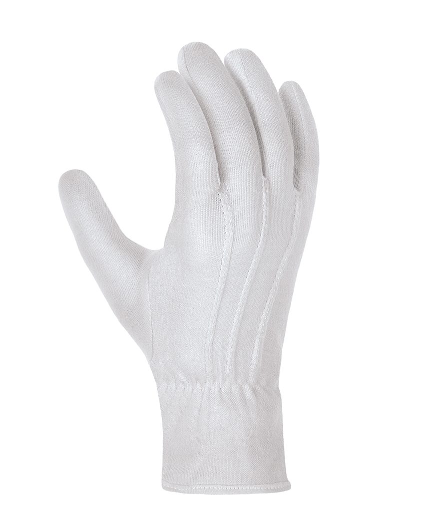 teXXor® Baumwolltrikot-Handschuhe MITTELSCHWER in Weiß Gebleicht – Vorderansicht