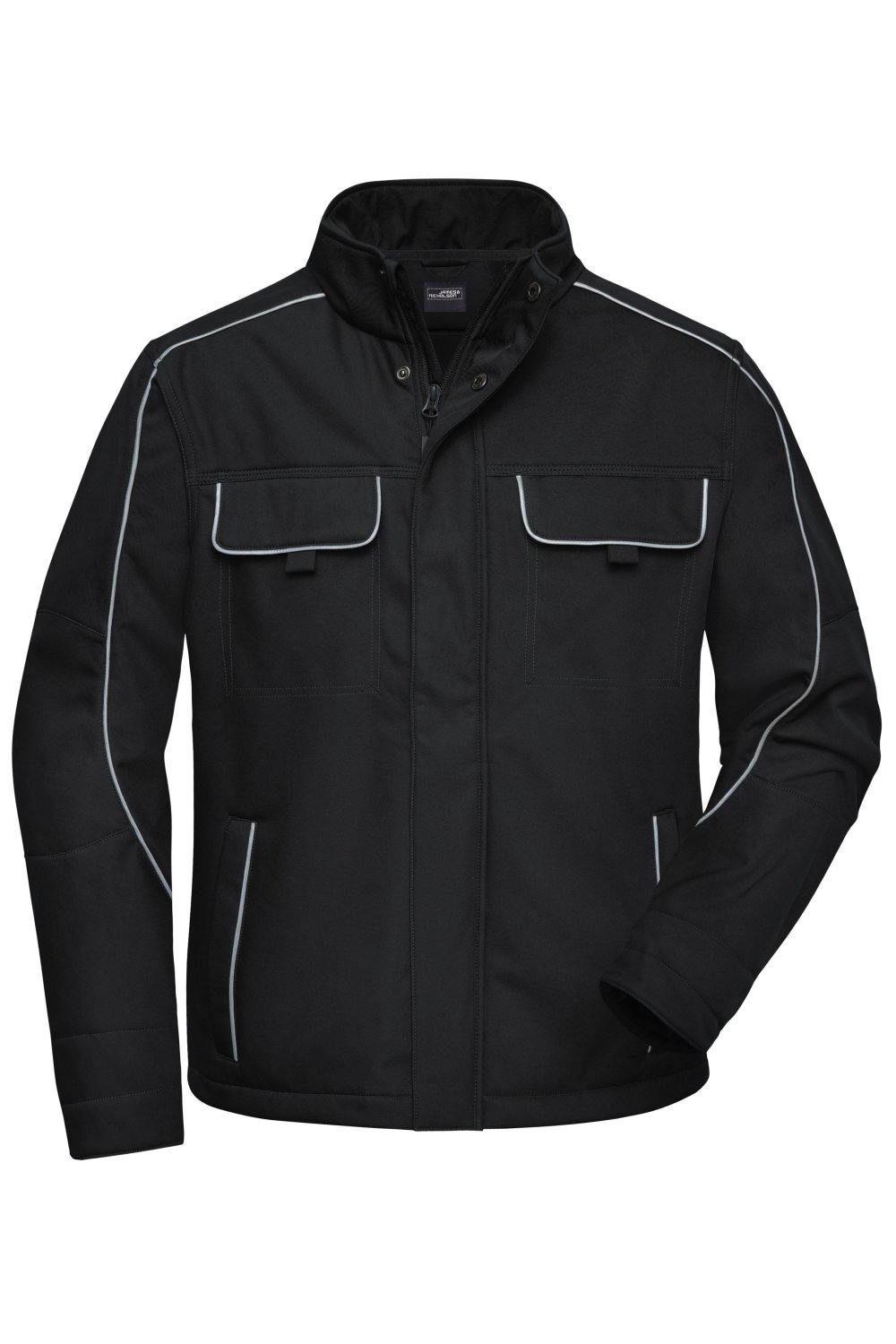 Daiber Workwear Softshell Jacket - SOLID - in Black – Vorderansicht