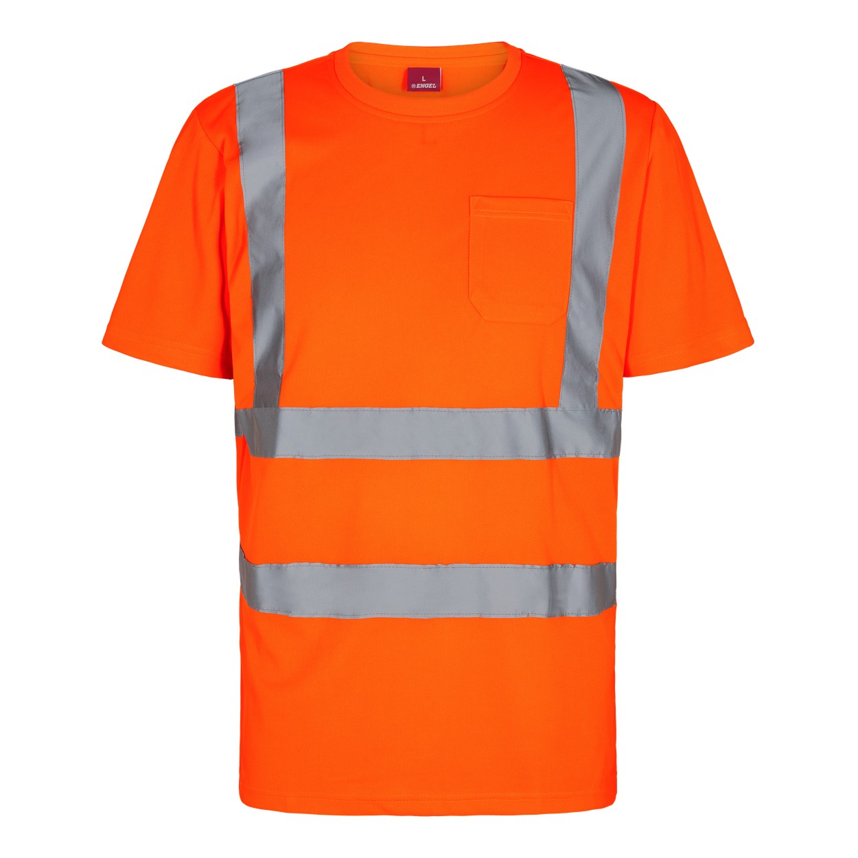 ENGEL Safety 9541-151 T-Shirt mit Brusttasche in Hi-Vis Orange – Vorderansicht