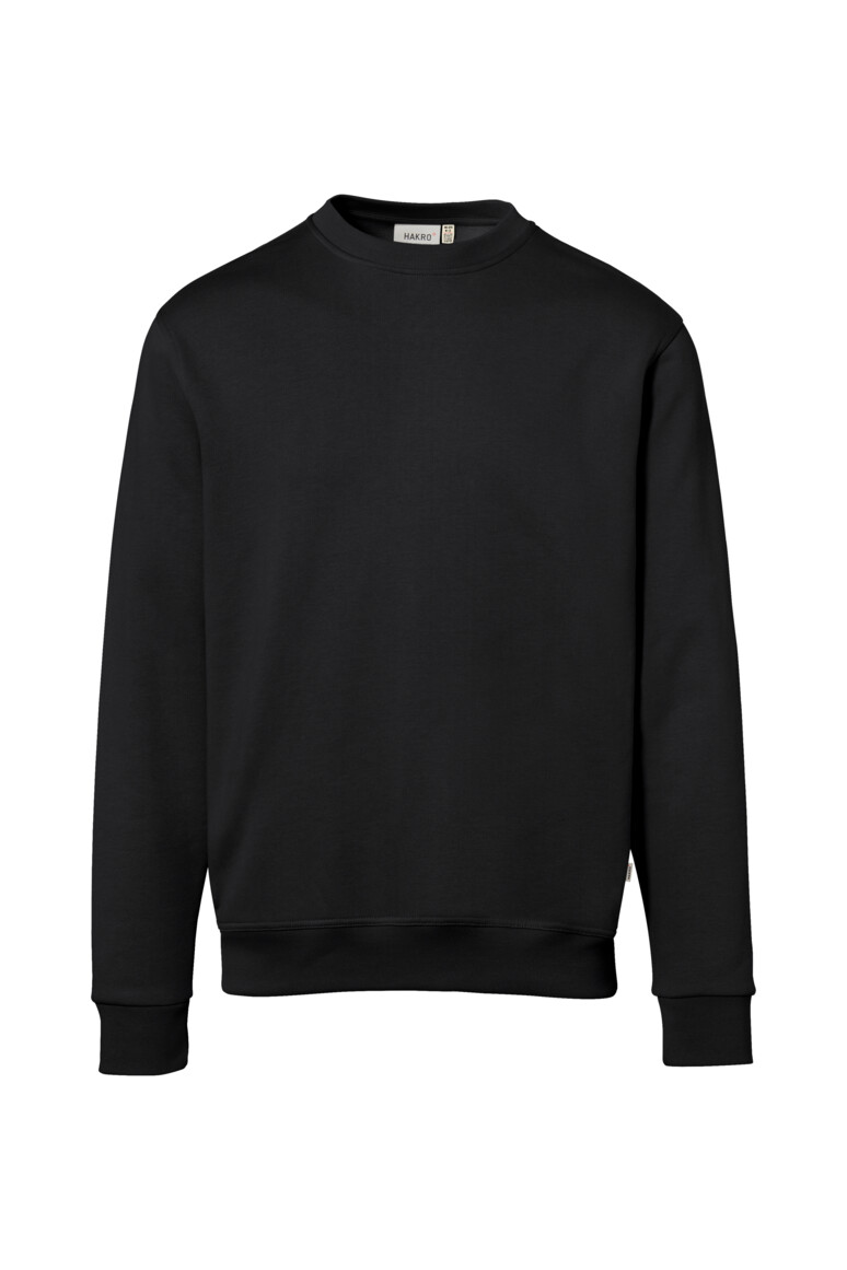 HAKRO 570 Sweatshirt Bio-Baumwolle in Schwarz – Vorderansicht