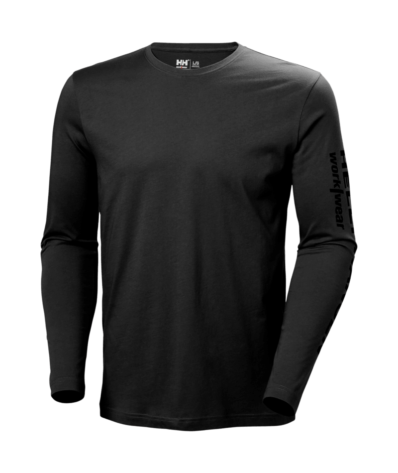 Helly Hansen Workwear CLASSIC LOGO 2.0 LONGSLEEVE in Schwarz – Vorderansicht