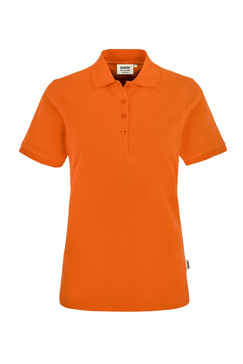 HAKRO 110 Damen Poloshirt Classic in Orange – Vorderansicht