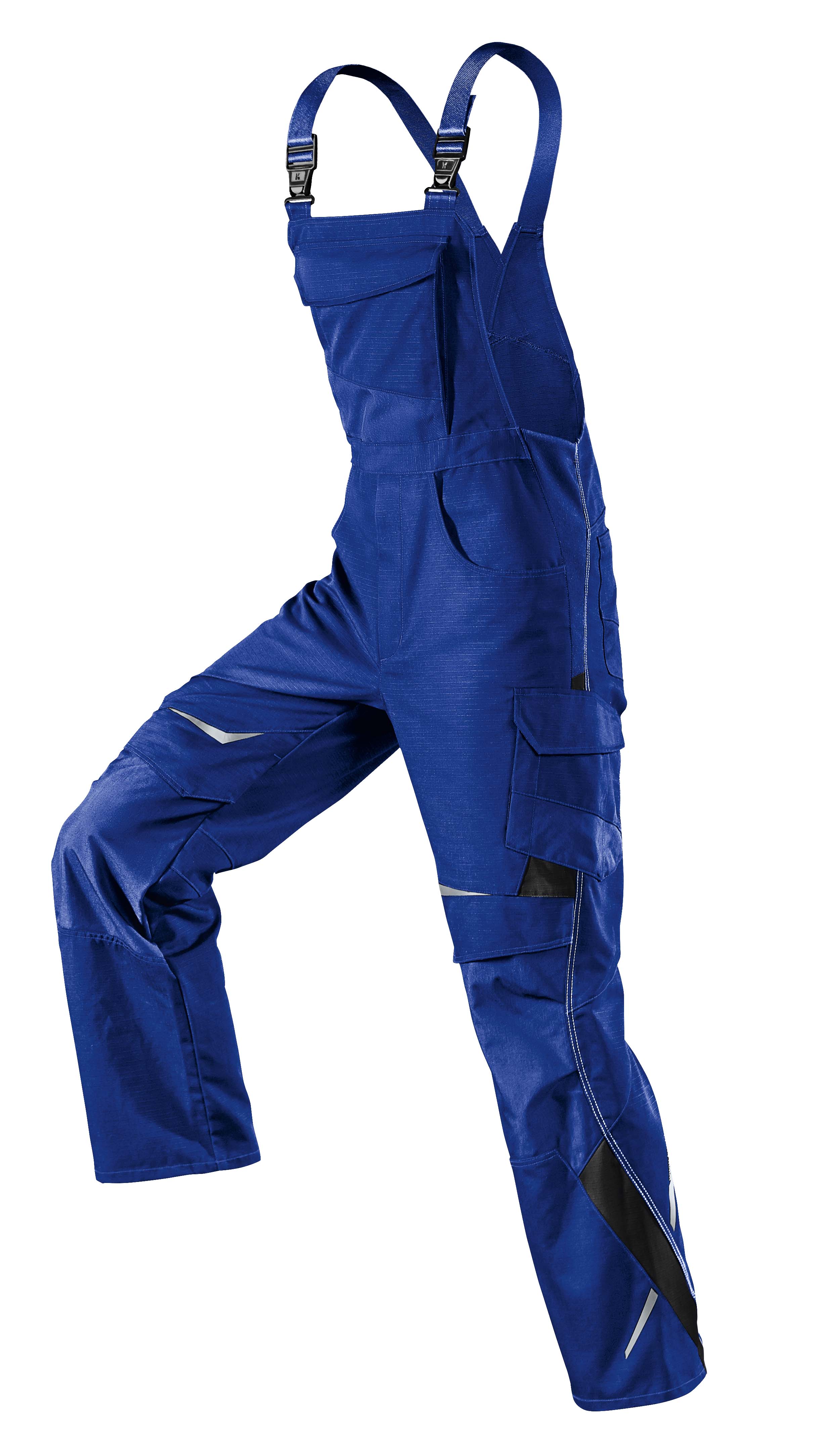 Kübler PULSSCHLAG Latzhose PSA 2 in Kbl.blau/Schwarz – Vorderansicht
