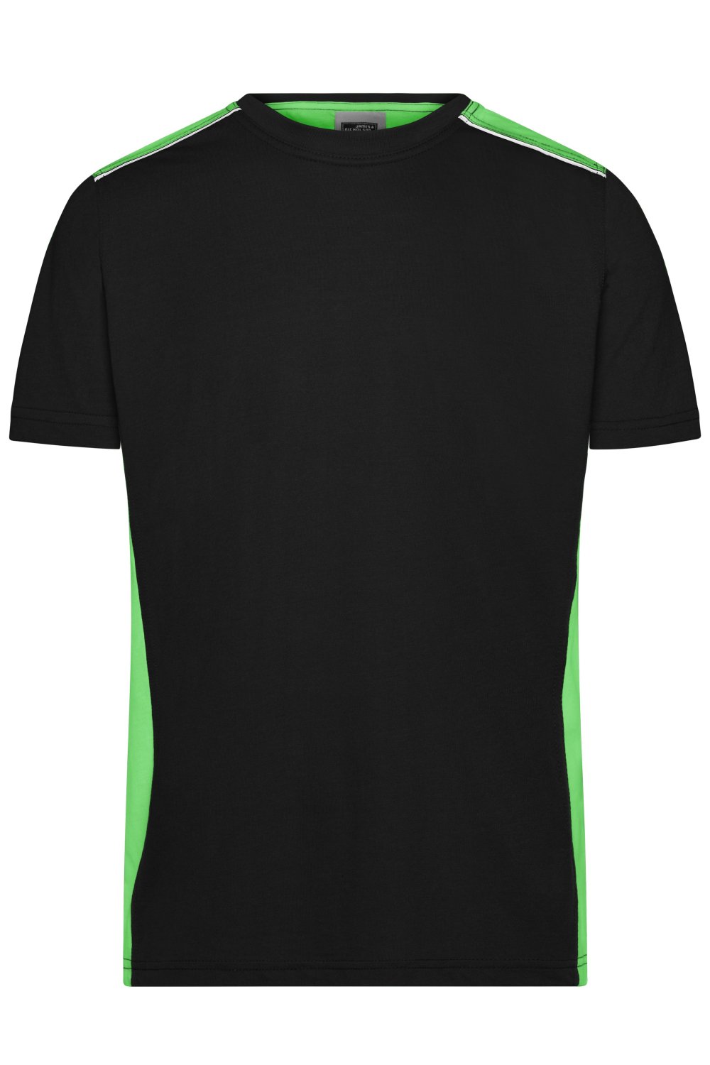 Daiber Men's Workwear T-Shirt - COLOR - in Black/Lime-Green – Vorderansicht