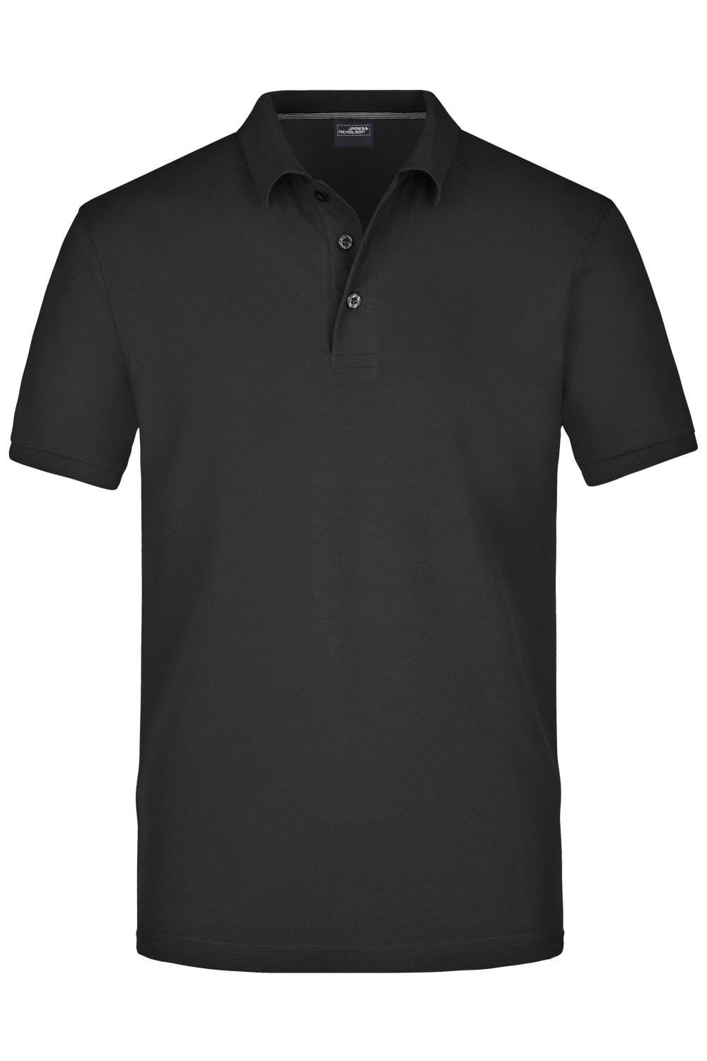 Daiber Men's Pima Polo in Black – Vorderansicht