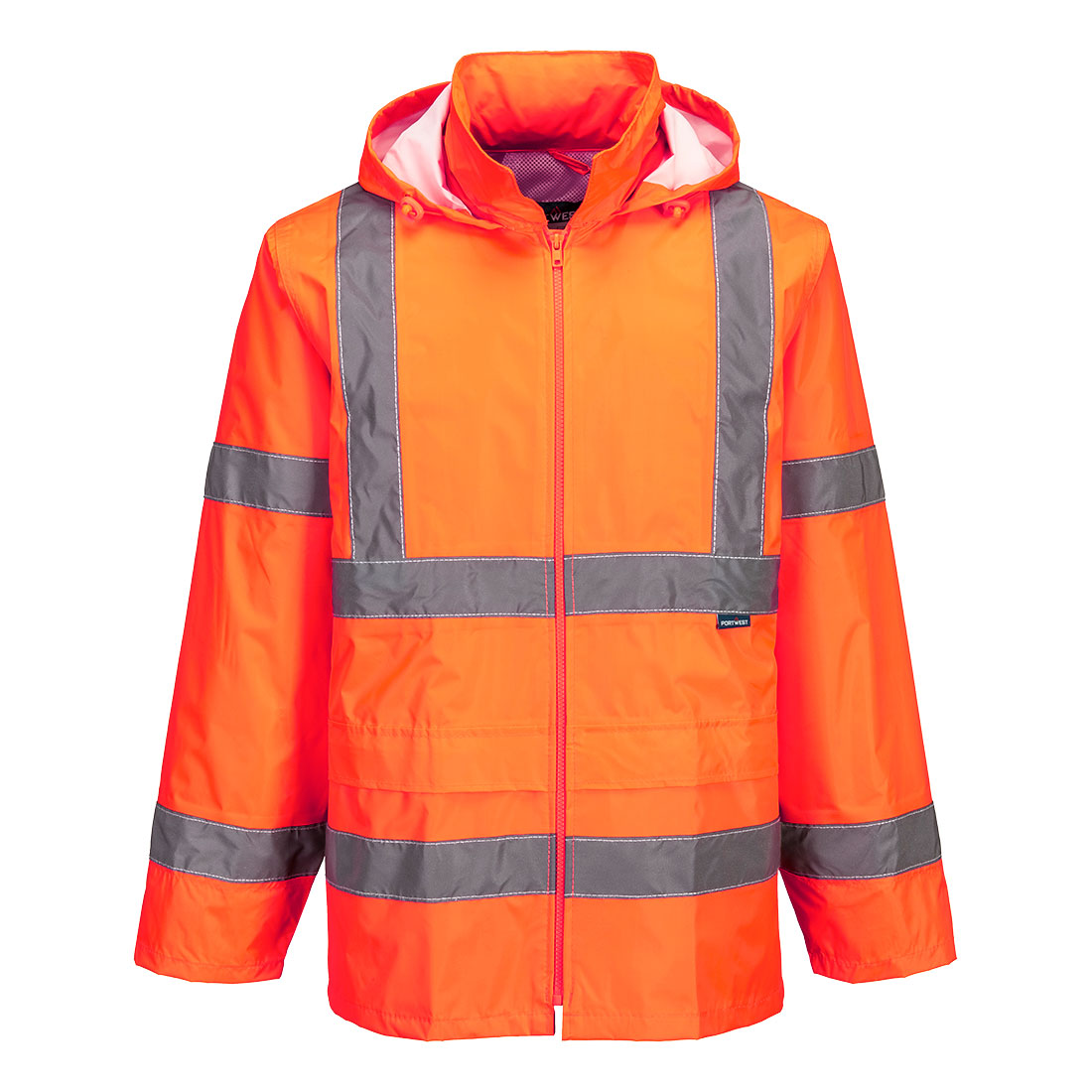 Portwest Hi-Vis Rain Jacket in Orange – Vorderansicht