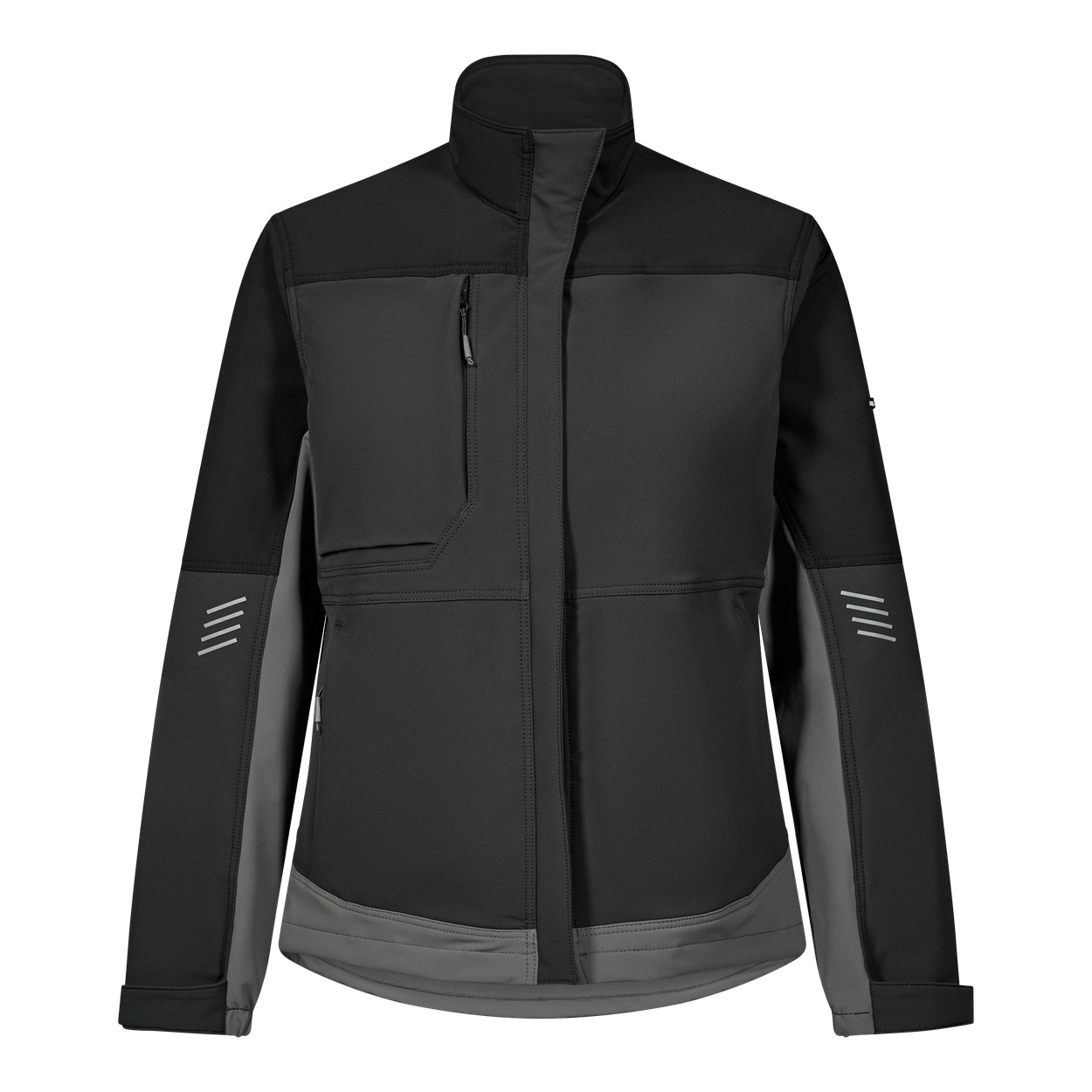 ENGEL Entire 1341-234 Damen Arbeitsjacke mit 4-Wege-Stretch in Anthrazitgrau/Schwarz – Vorderansicht