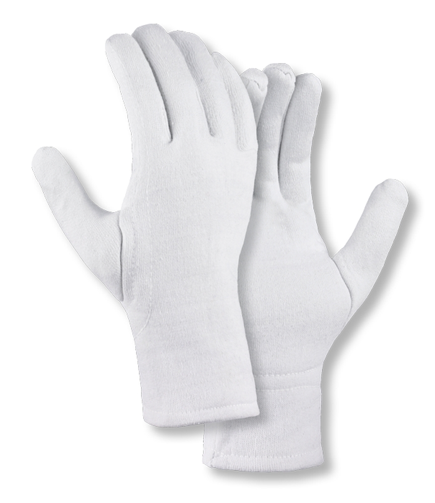 teXXor® Baumwolljersey-Handschuhe SCHWER in Weiß Gebleicht – Vorderansicht