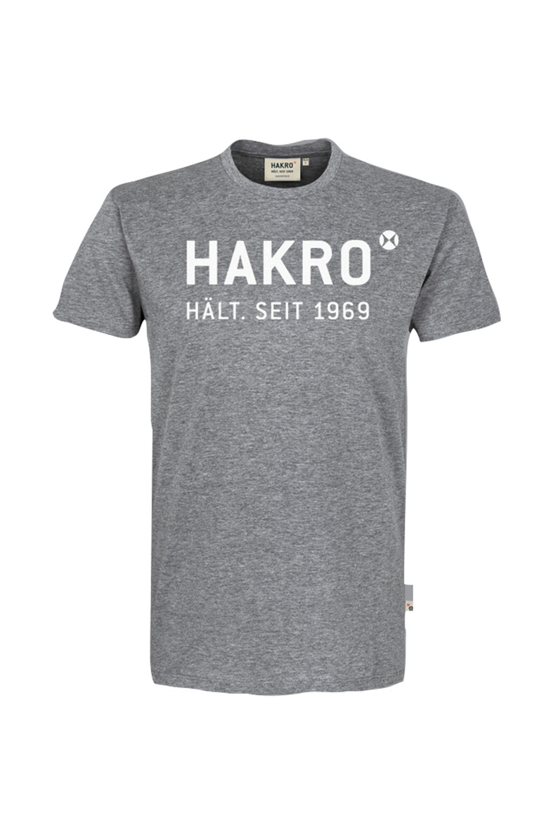 HAKRO 1969 T-Shirt Logo in Grau Meliert – Vorderansicht