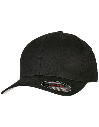 V-FLEXFIT® Cotton Twill Cap in Black – Vorderansicht