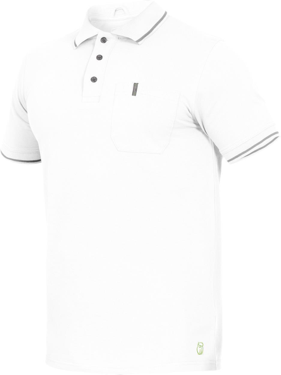 Leibwächter Polo-Shirt "Jens" Flex Line in Weiß – Vorderansicht