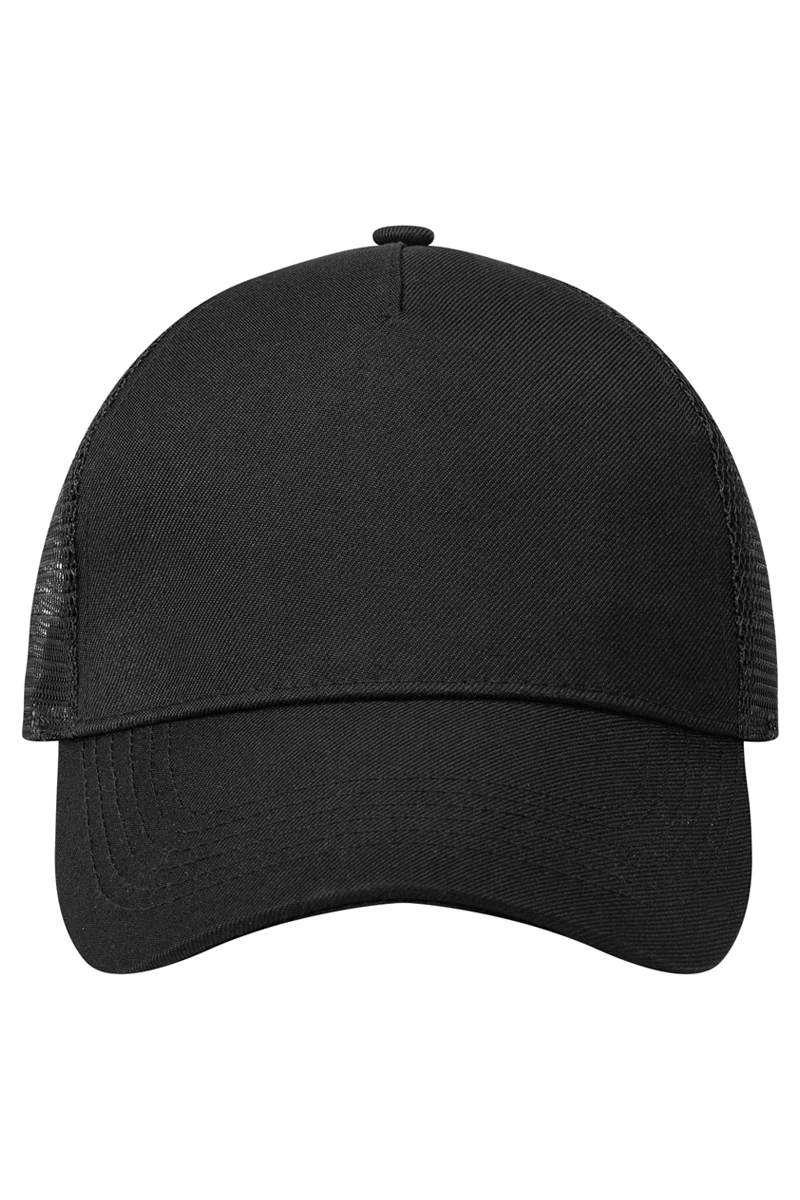 Karlowsky Trucker Mesh Cap in Schwarz/Schwarz – Vorderansicht
