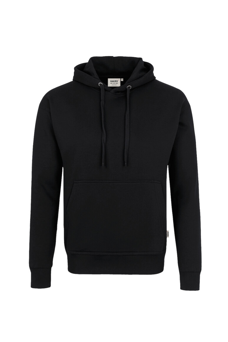 HAKRO 601 Kapuzen-Sweatshirt Premium in Schwarz – Vorderansicht