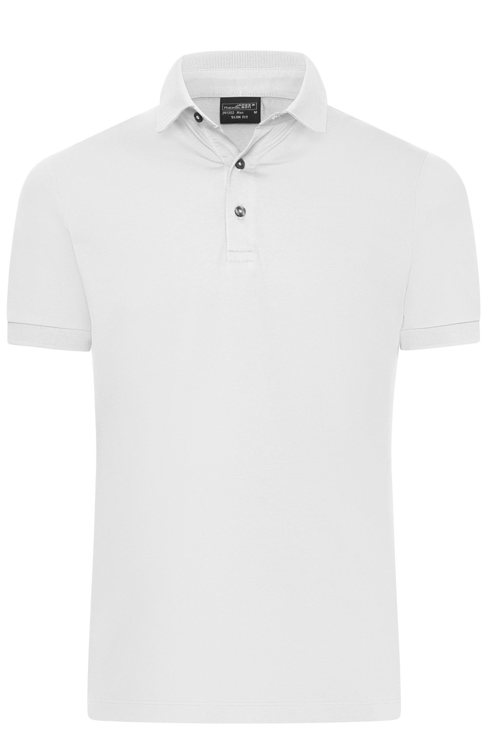 Daiber Men's Mercerised Polo Slim Fit in White – Vorderansicht