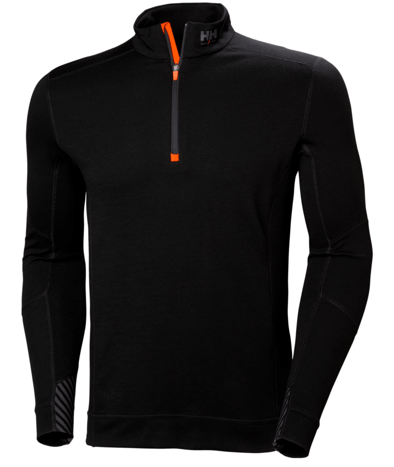 Helly Hansen Workwear HH LIFA MERINO HALF ZIP in Schwarz – Vorderansicht