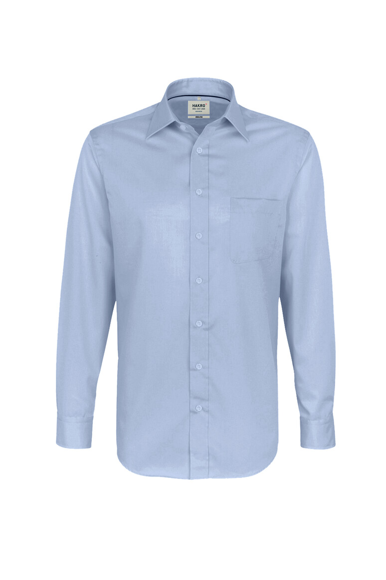 HAKRO 108 Hemd Business Comfort in Himmelblau – Vorderansicht
