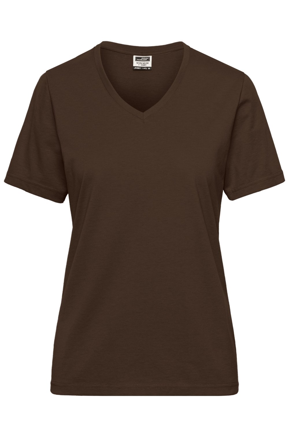 Daiber Ladies' ORGANIC Workwear T-Shirt OCS Blended in Brown – Vorderansicht
