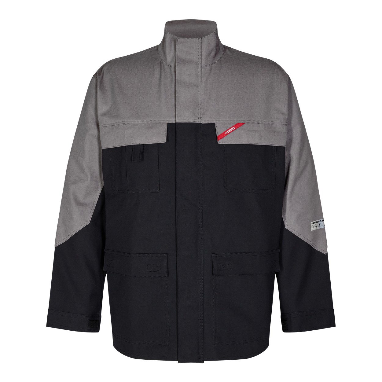 ENGEL Safety+ 1234-820 Multinorm Jacke in Schwarz/Grau – Vorderansicht