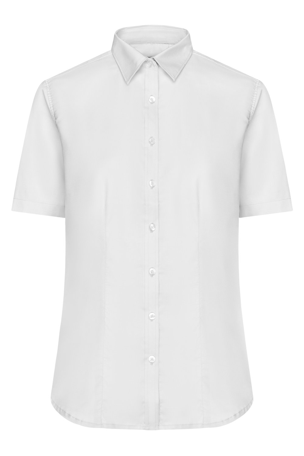 Daiber Ladies' Shirt Short-Sleeved Micro-Twill in White – Vorderansicht
