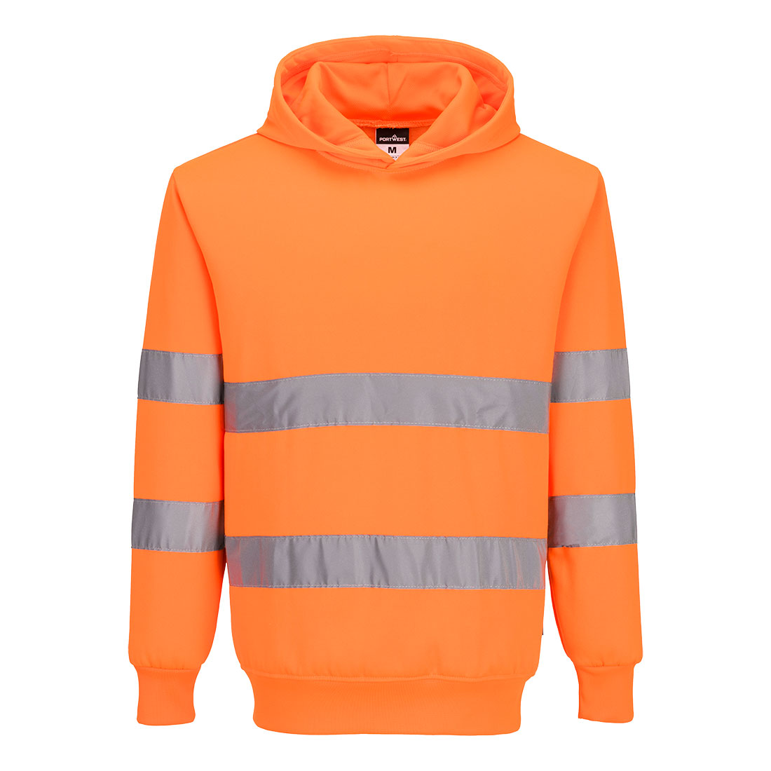 Portwest ES1 Essential Hi-Vis Hooded Sweatshirt in Orange – Vorderansicht