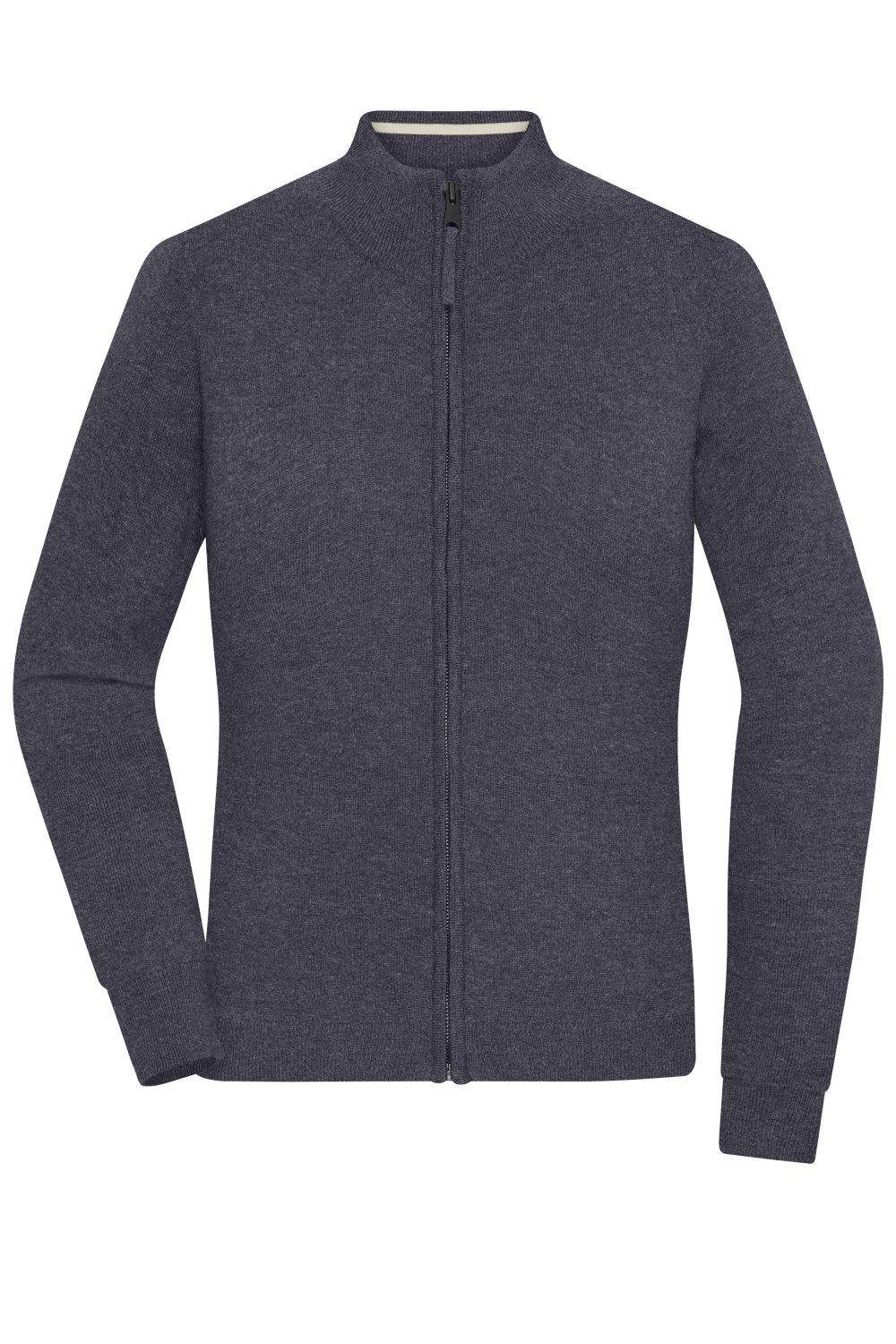 Daiber Ladies' Zip-Cardigan in Anthracite-Melange – Vorderansicht