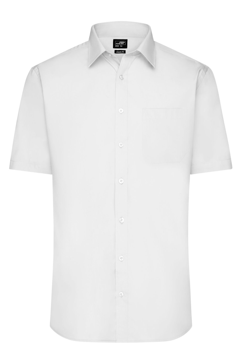 Daiber Men's Shirt Short-Sleeved Poplin in White – Vorderansicht