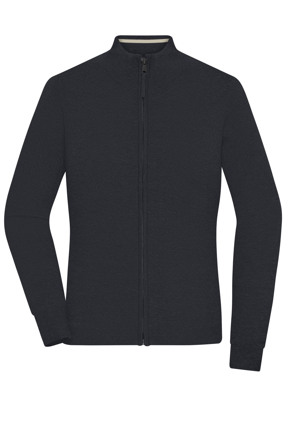 Daiber Ladies' Zip-Cardigan in Black – Vorderansicht