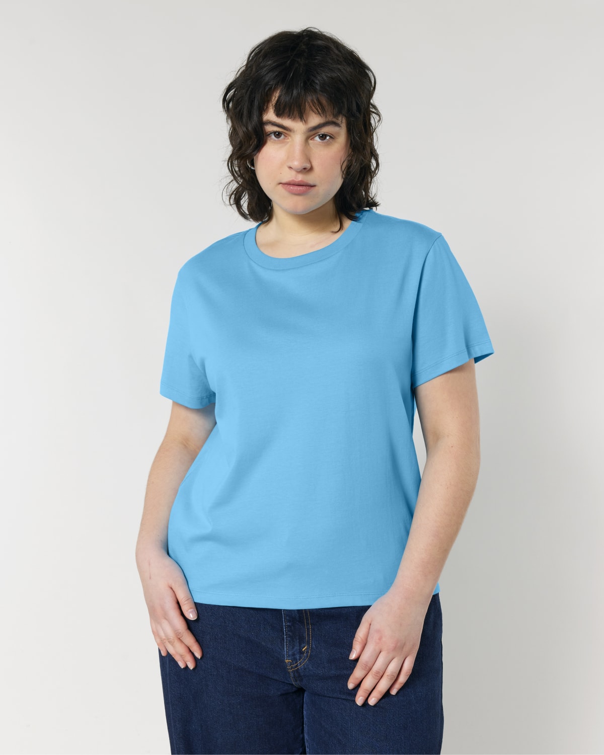 Stanley Stella Stella Muser in Aqua Blue – Modellansicht