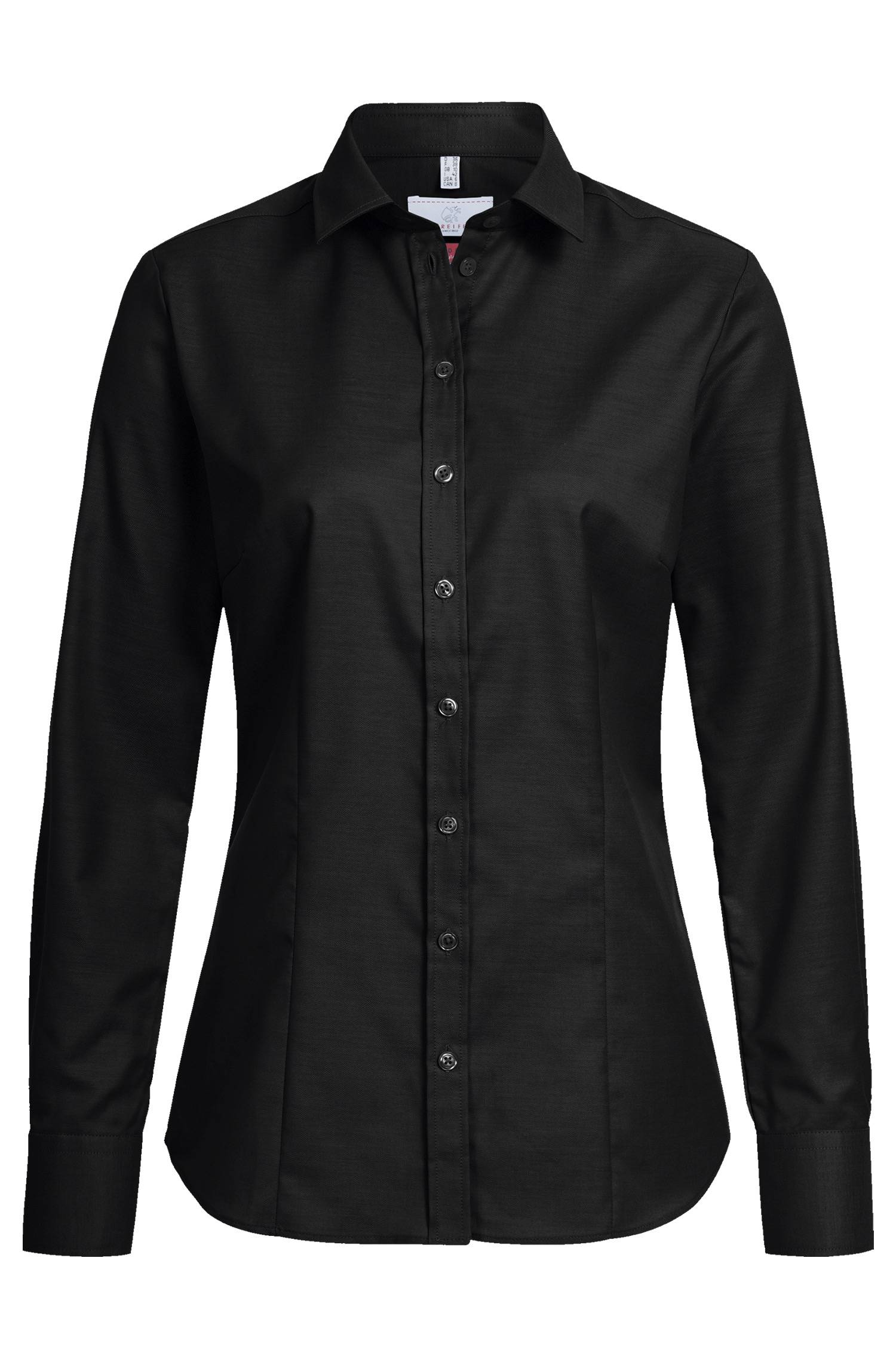 Greiff Damen-Bluse 1/1 RF Modern 37.5 in Schwarz – Vorderansicht