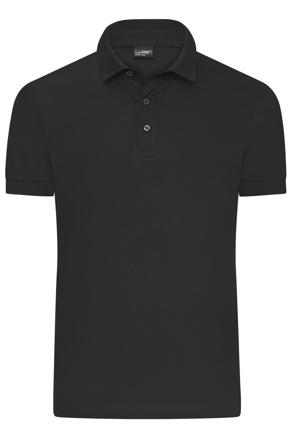 Daiber Men's Mercerised Polo in Black – Vorderansicht