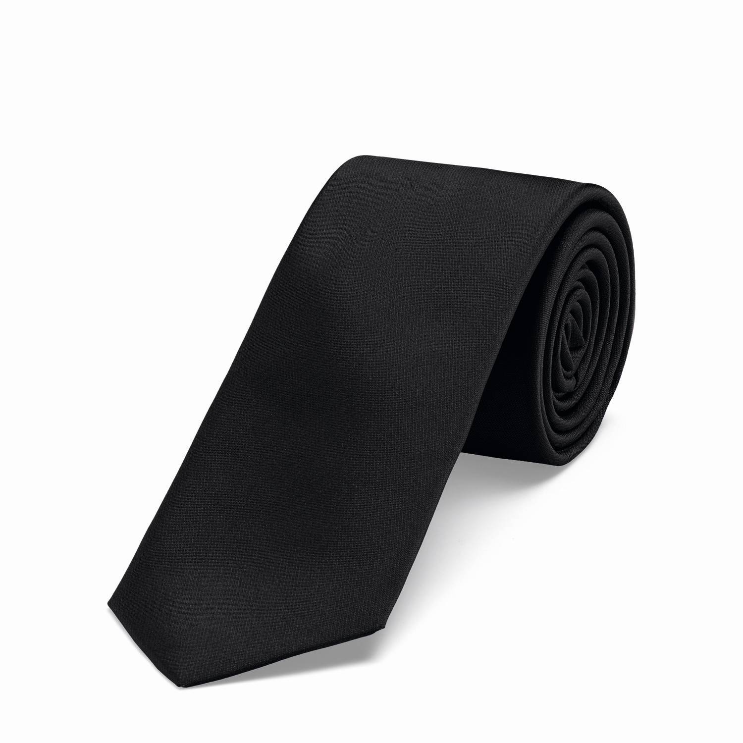 Greiff Krawatte Slimline in Schwarz – Vorderansicht