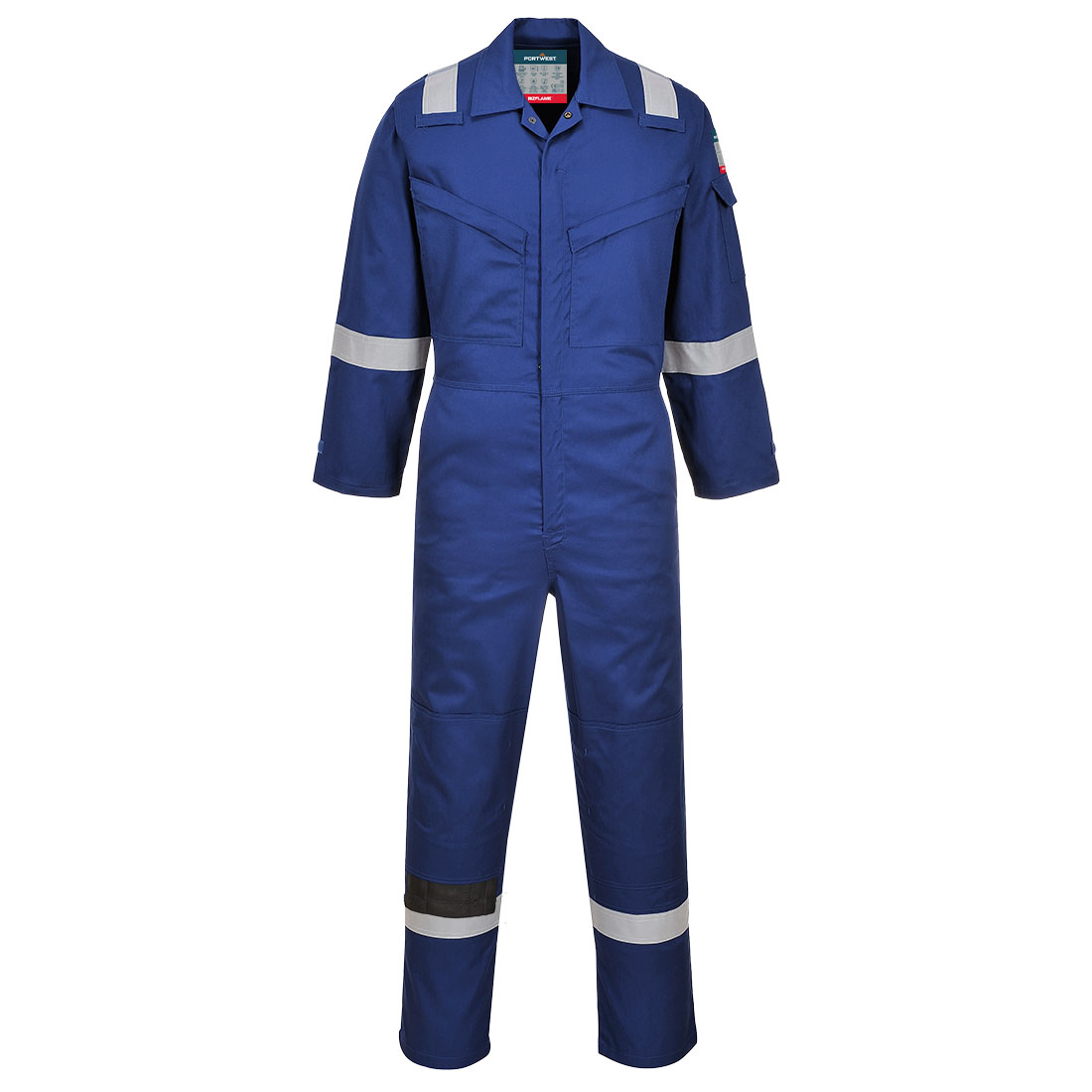Portwest Bizflame Work Lightweight FR Coverall in Royalblau – Vorderansicht