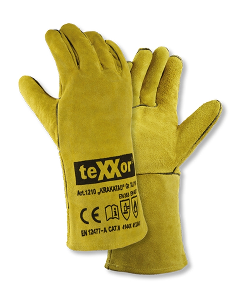 teXXor® Schweißerhandschuhe KRAKATAU in Beige – Vorderansicht