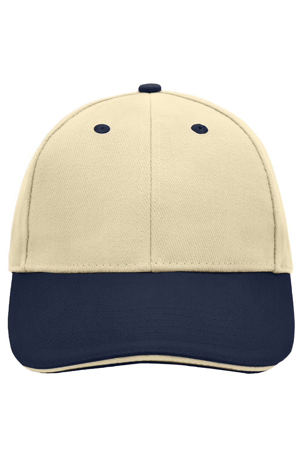 Daiber 6 Panel Sandwich Cap in Beige/Navy/Beige – Vorderansicht