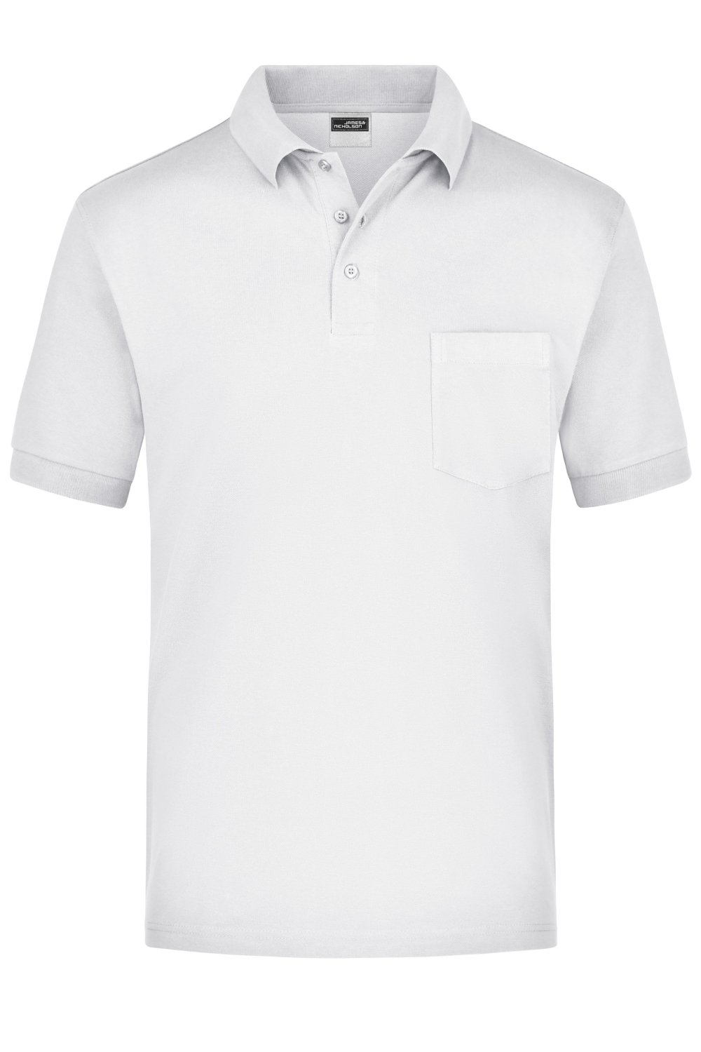 Daiber Polo-Piqué Pocket in White – Vorderansicht