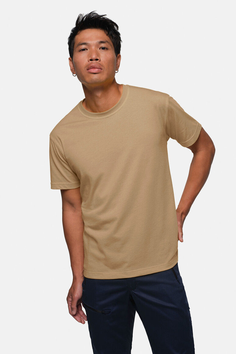 HAKRO 281 T-Shirt MIKRALINAR® in Khaki – Modellansicht
