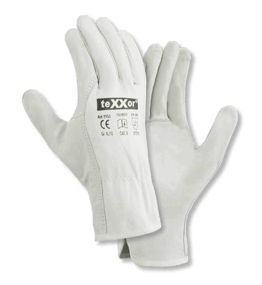 teXXor® Rindnappaleder-Handschuhe FAHRER in Natur – Vorderansicht