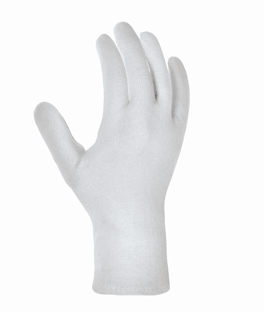 teXXor® Baumwolltrikot-Handschuhe MITTELSCHWER ohne Schichtel in Weiß Gebleicht – Vorderansicht