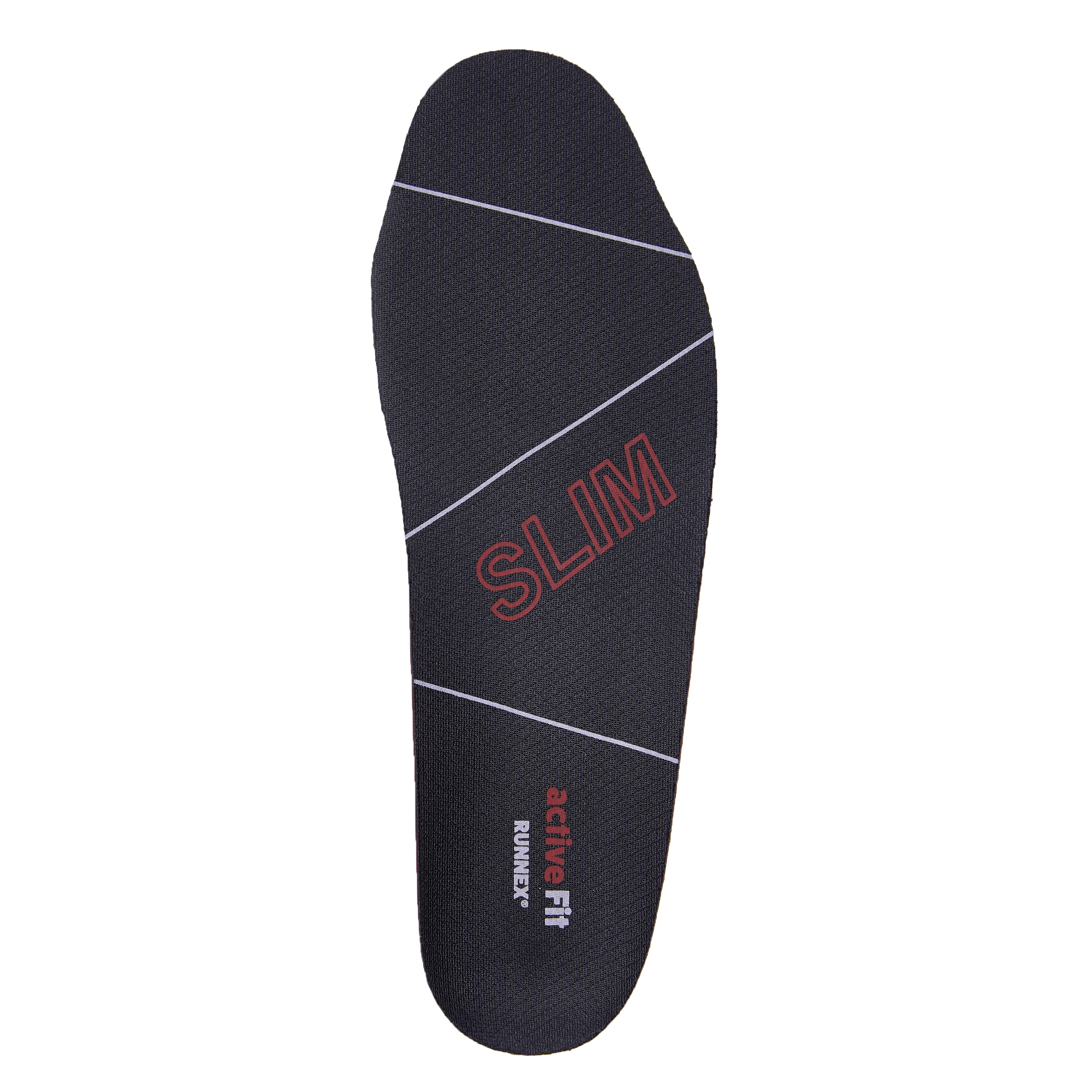 RUNNEX® Einlegesohle activeFit slim in Schwarz/Rot – Vorderansicht