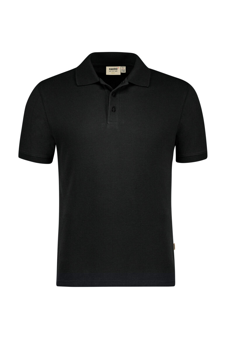 HAKRO 501 Poloshirt Bio-Baumwolle in Schwarz – Vorderansicht