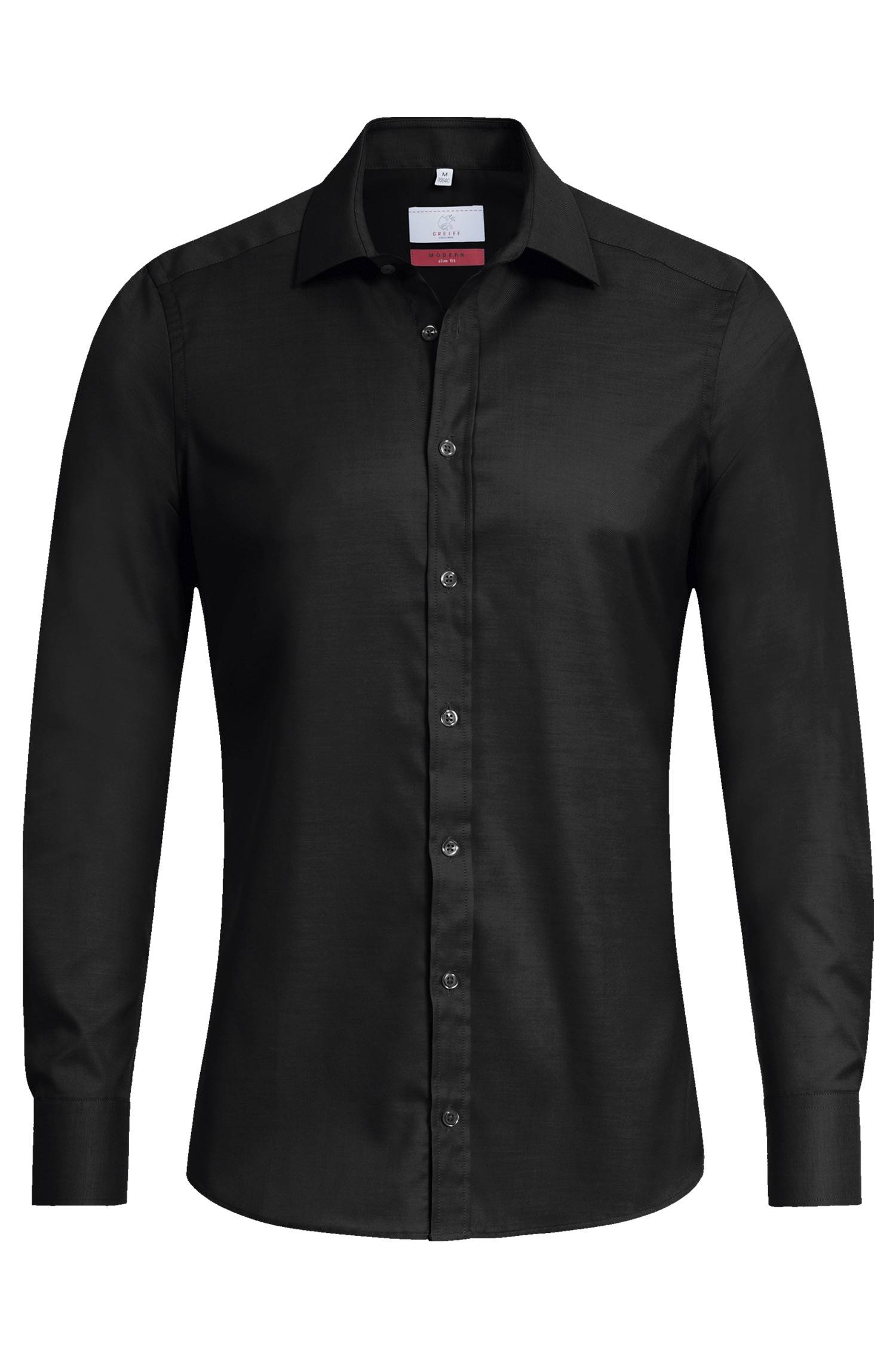 Greiff Herren-Hemd 1/1 SF Modern 37.5 in Schwarz – Vorderansicht