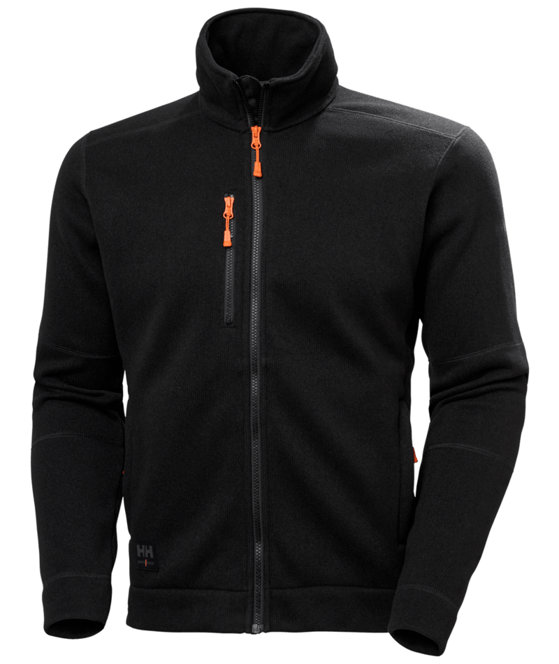 Helly Hansen Workwear KENSINGTON KNIT FLEECE JACKET in Schwarz – Vorderansicht