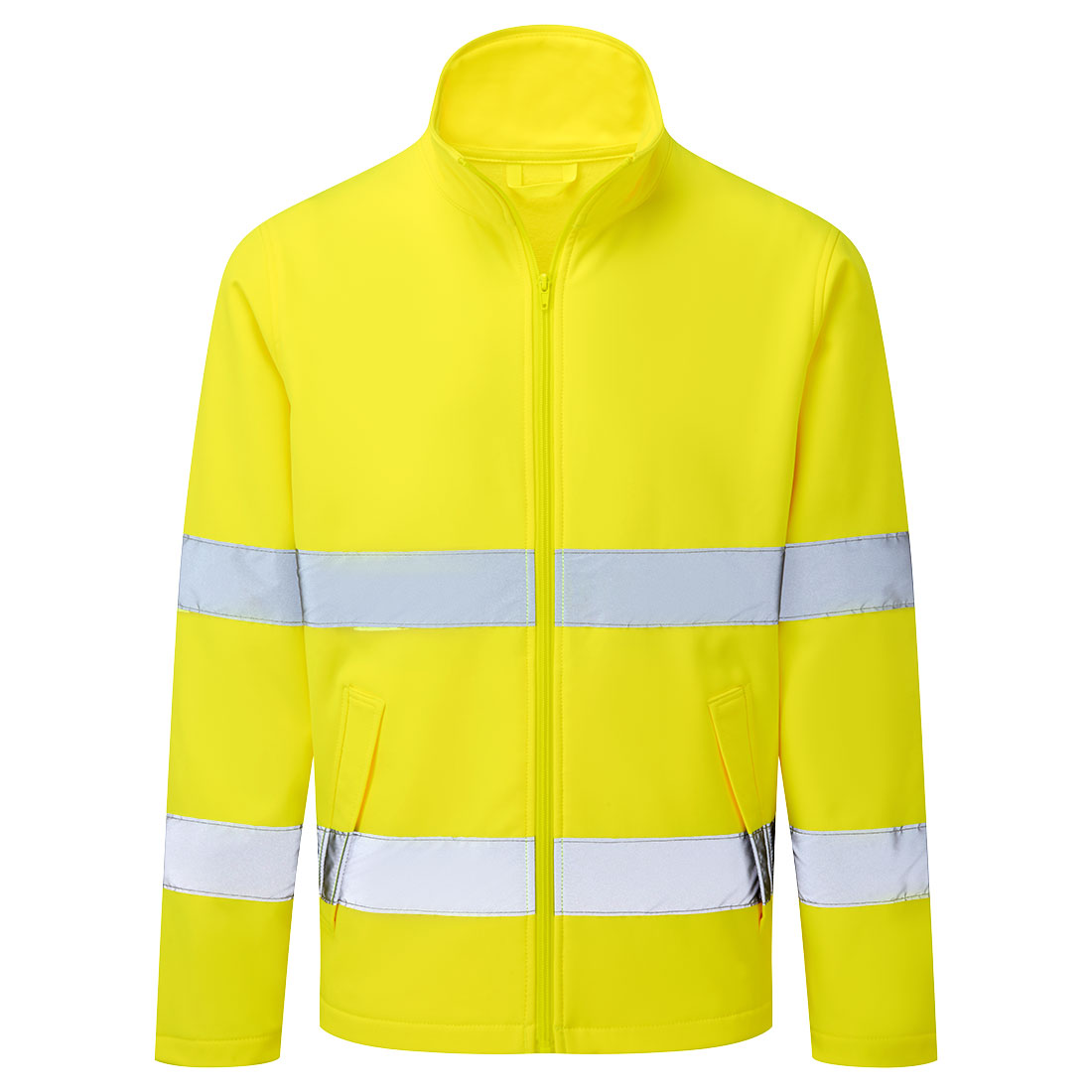 Portwest ES1 Essential Hi-Vis Softshell Jacket (2L) in Gelb – Vorderansicht