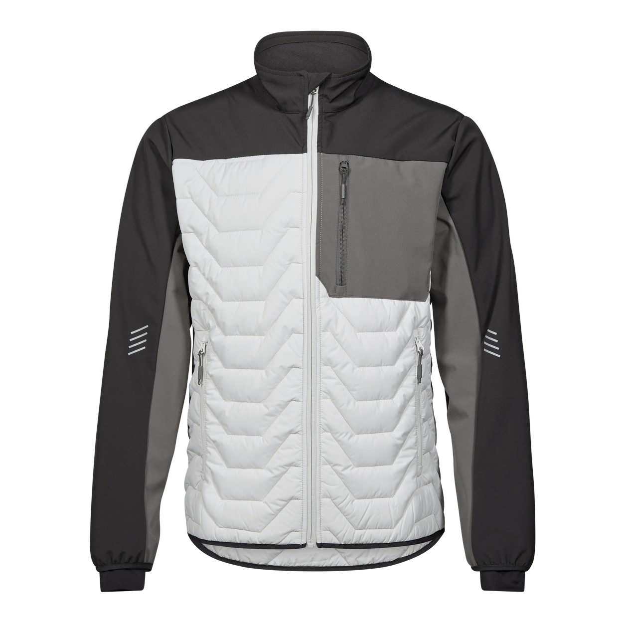 ENGEL Entire 1328-142 Steppjacke in Bone White / Anthracite Grey – Vorderansicht