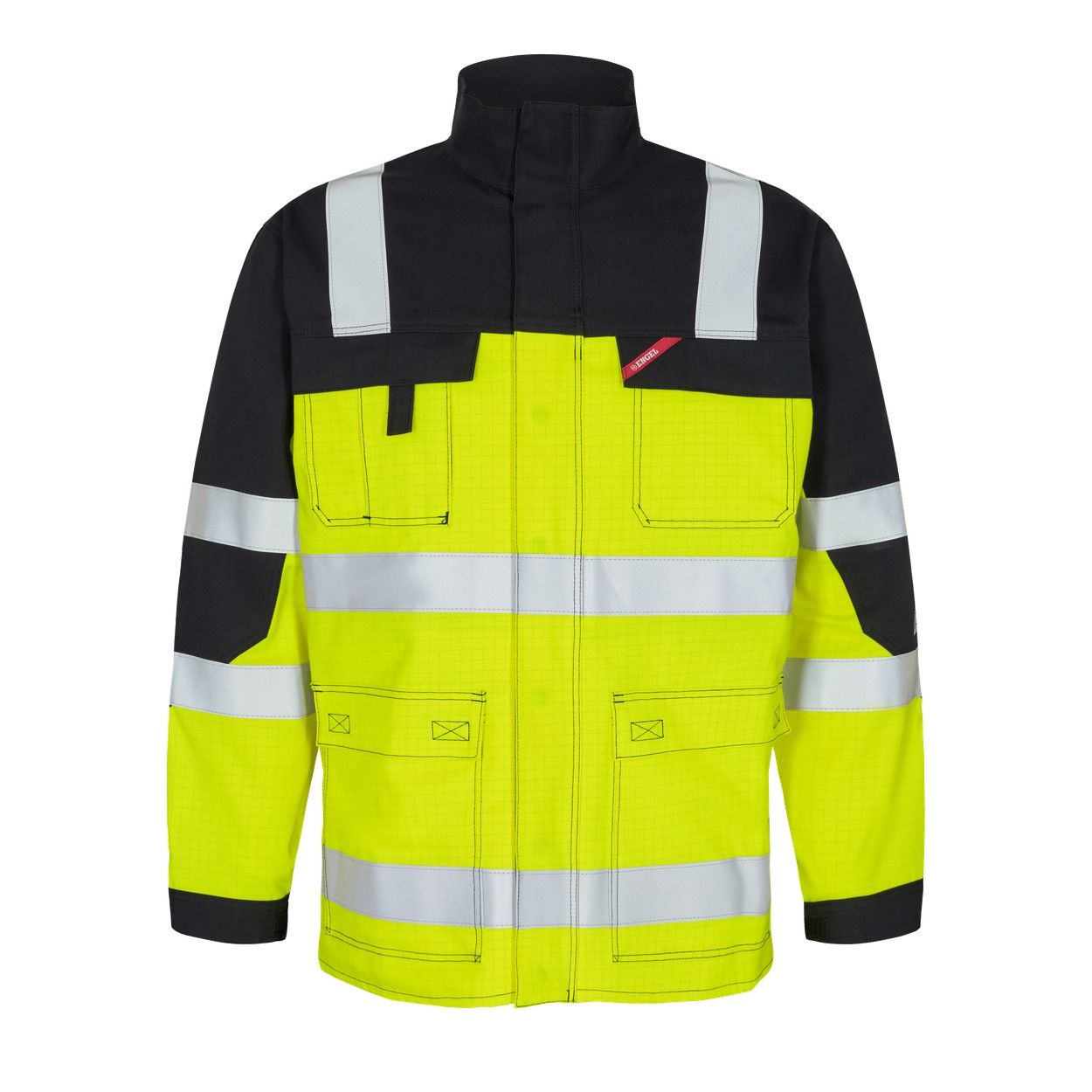 ENGEL Safety+ 1235-820 EN ISO 20471 Multinorm Jacke in Gelb/Schwarz – Vorderansicht
