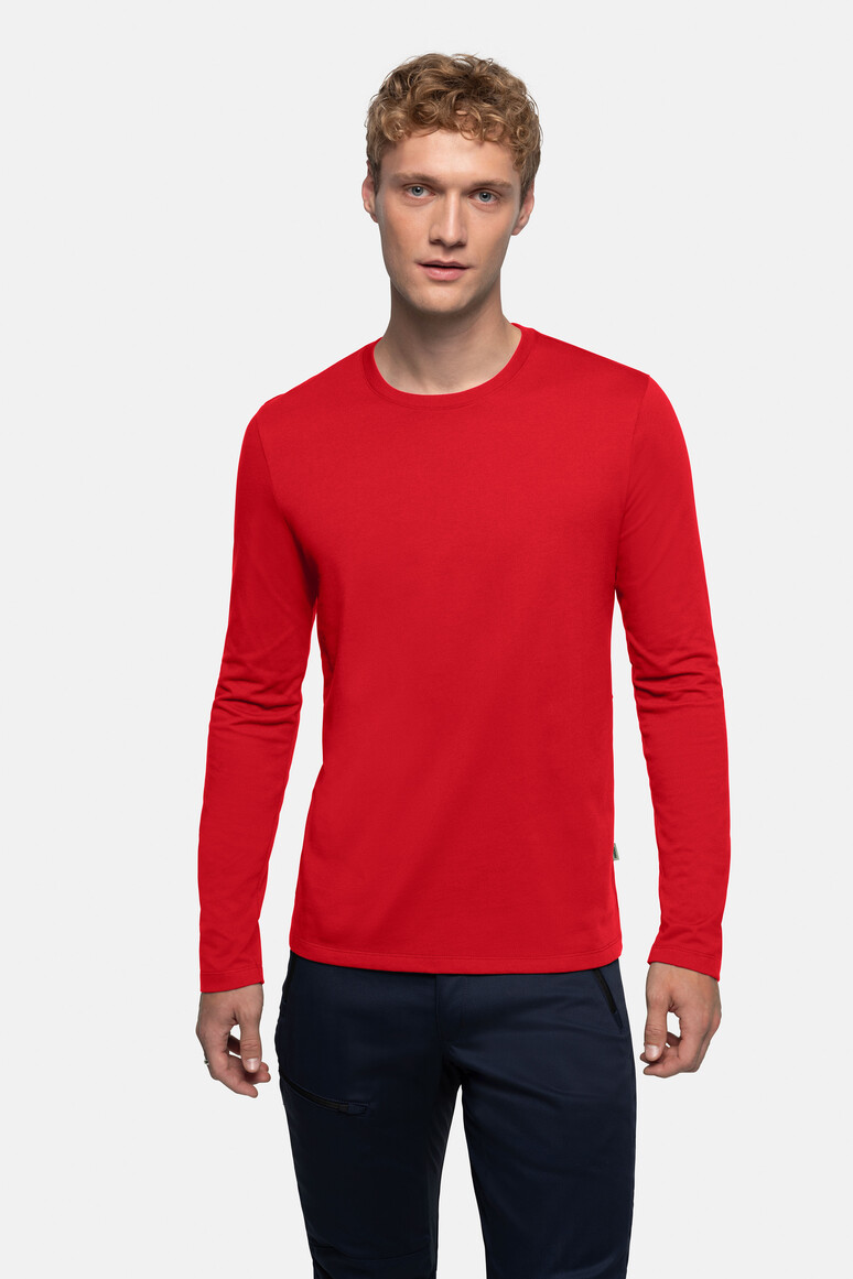HAKRO 279 Longsleeve MIKRALINAR® in Rot – Modellansicht