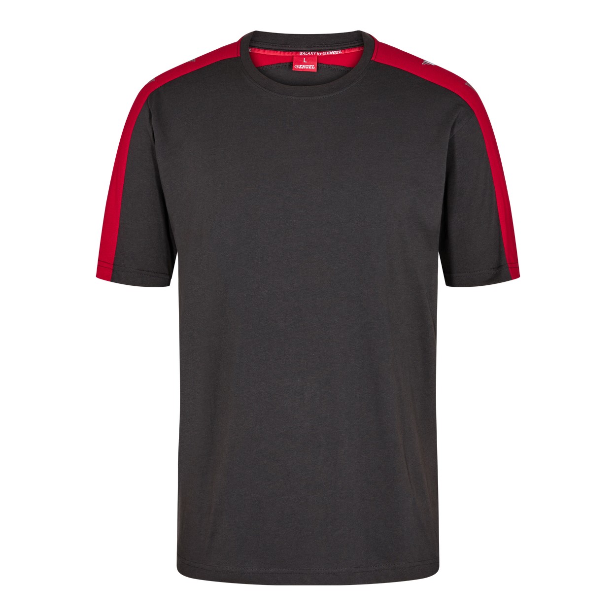ENGEL Galaxy 9810-141 T-Shirt in Anthrazit Grau/Tomato Red – Vorderansicht
