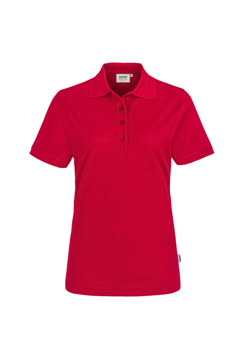 HAKRO 216 Damen Poloshirt MIKRALINAR® in Rot – Vorderansicht