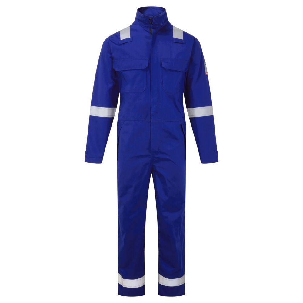 Portwest Bizflame Work+ FR Coverall in Royalblau – Vorderansicht