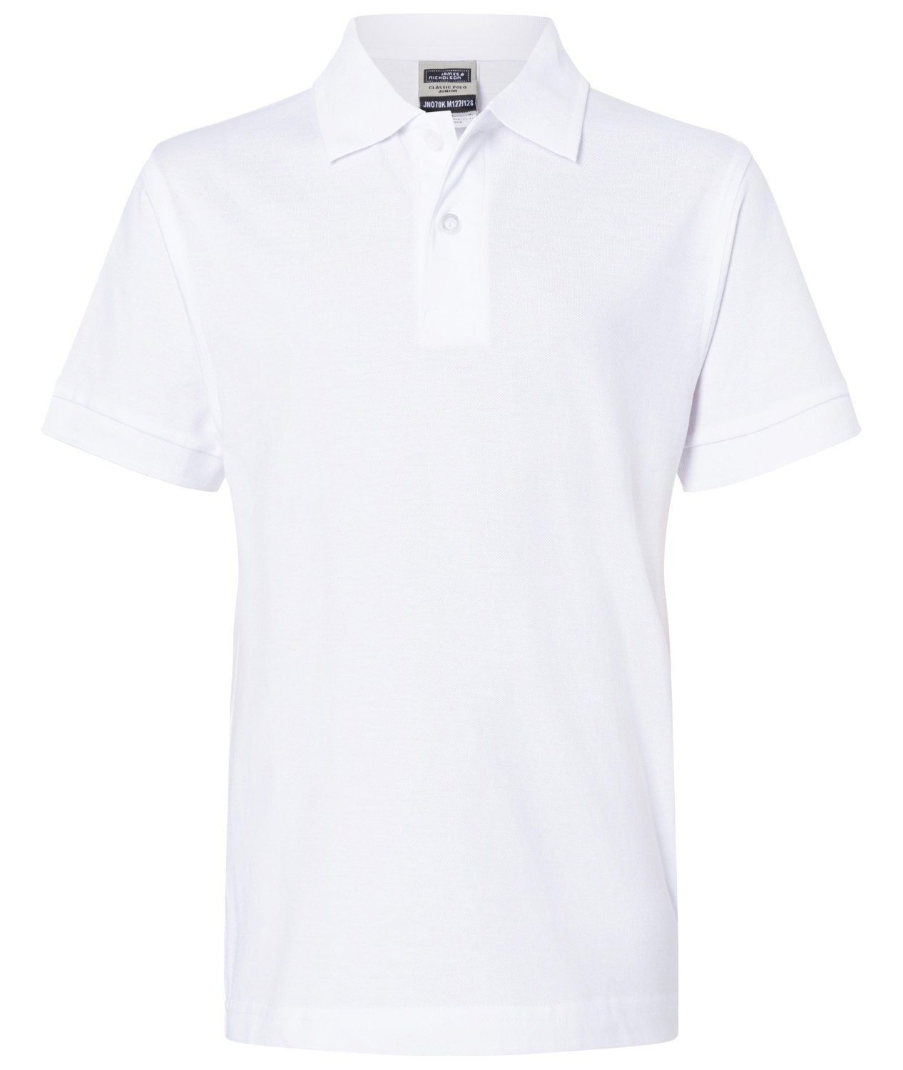 Daiber Classic Polo Junior in White – Vorderansicht